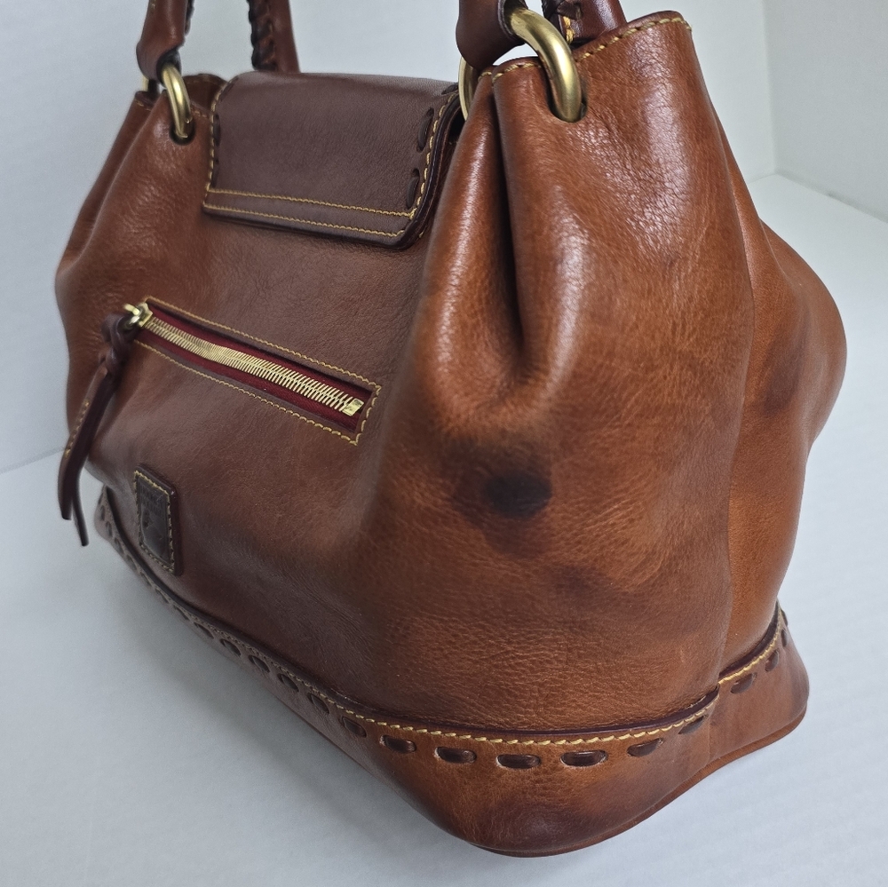 Dooney & Bourke Brown Leather Satchel - Picture 5 of 16